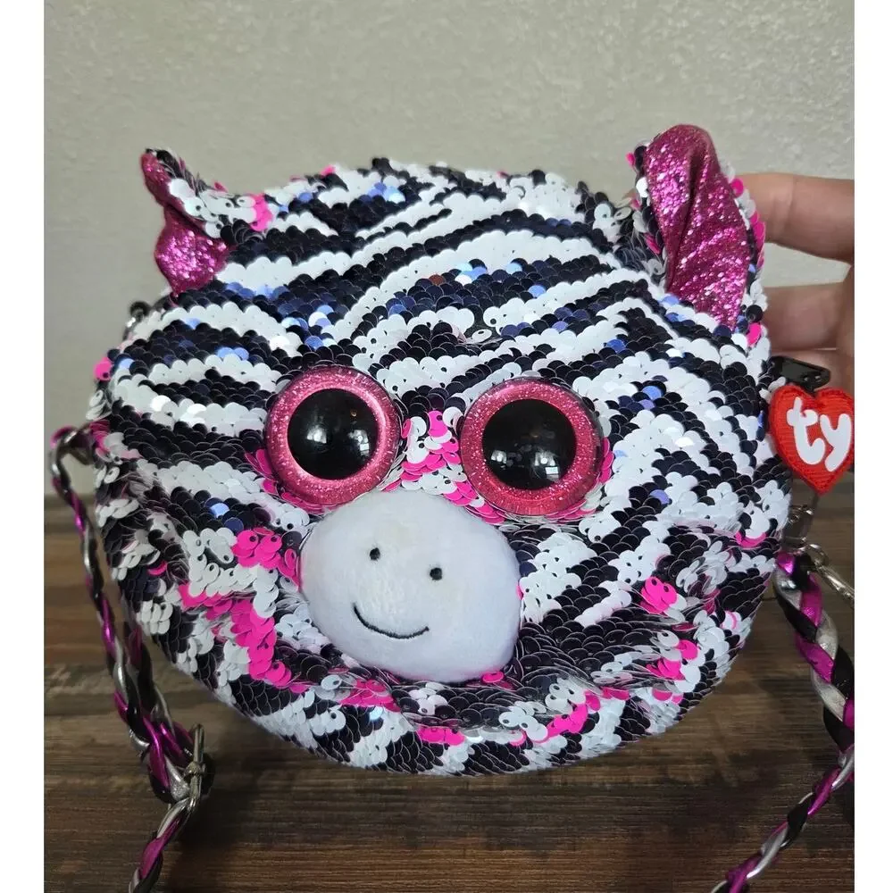 TY 2019 Flippables Zoey the Zebra Fashion Purse 6 ways to wear